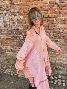 KOSZULA RÓŻOWY LEN 